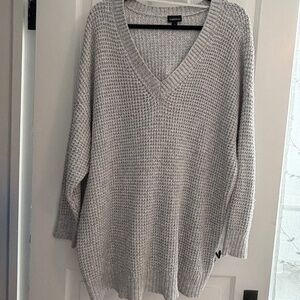 Oversized Gray Knit Sweater